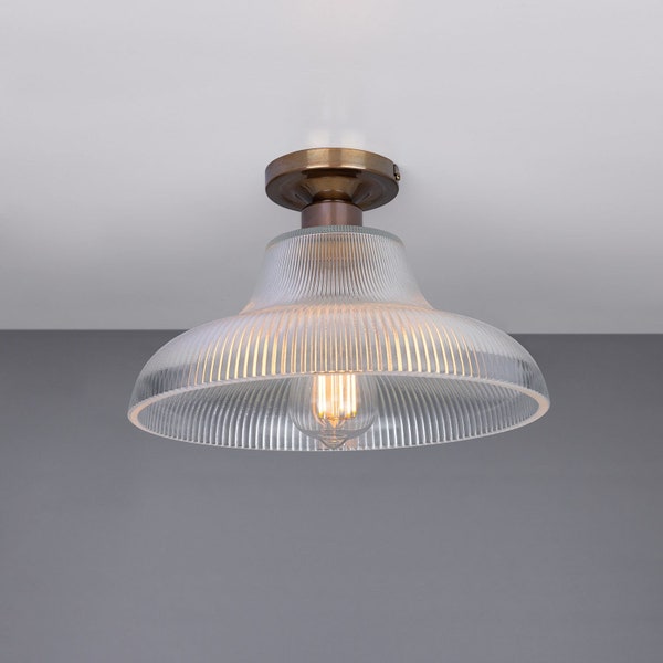 Mono Industrial Holophane Glass Ceiling Light 11.8'' (30cm)