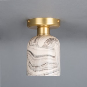 Osier Marbled Ceramic Flush Ceiling Light 4.5&#39;&#39; (11.5cm)