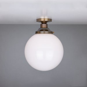 Yerevan Mid-Century Opal Globe Ceiling Light 25cm