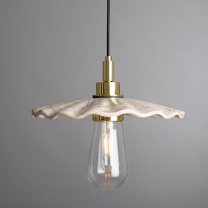 Kirhii Marbled Ceramic Bathroom Pendant Light 27cm IP44