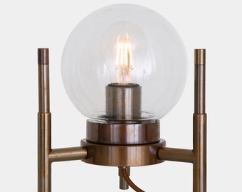 Eske Modern Brass and Glass Globe Table Lamp