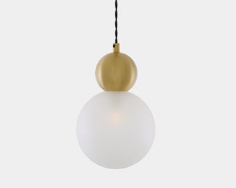 Helena Brass and Glass Ball Pendant Light 15cm