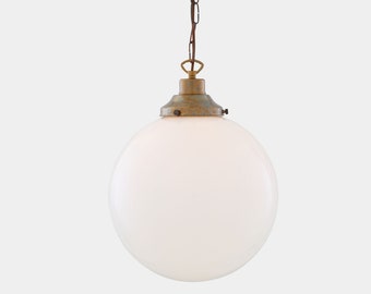 Yerevan Classic Opal Glass Globe Pendant Light 30cm