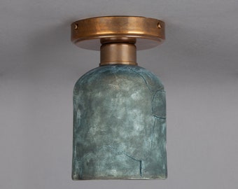 Osier Organic Ceramic Ceiling Light 11.5cm, Blue Earth