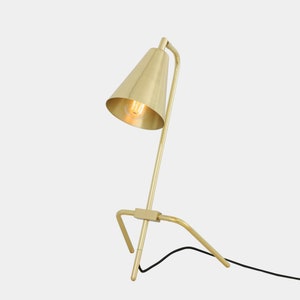 Astana Industrial Adjustable Brass Table Lamp Polished Brass
