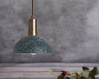 Kauri Ceramic Dome Pendant Light 20cm, Blue Earth