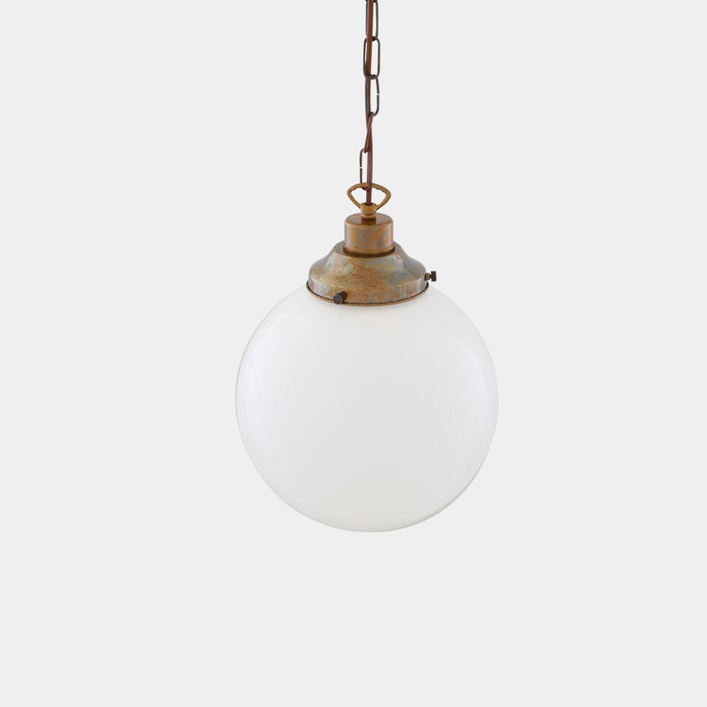 Yerevan Opal Frosted Glass Globe Pendant Light 9.8'' 25cm image 2