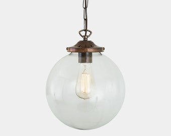 Riad Clear Glass Globe Pendant Light 25cm