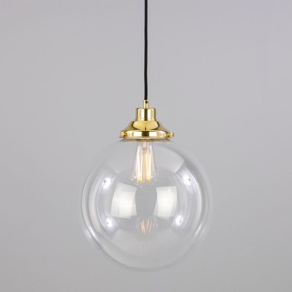 Virginia Klarglas Globe Pendelleuchte 11,8 '' (30 cm)