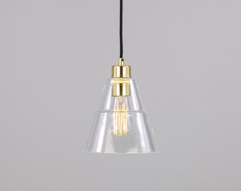 Lyx Contemporary Clear Glass Cone Pendant Light 18cm