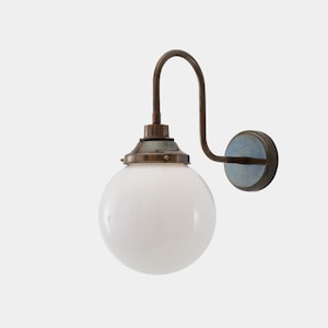 Pelagia Opal Globe Swan Neck Wall Sconce 7.8&#39;&#39; (20cm) IP44