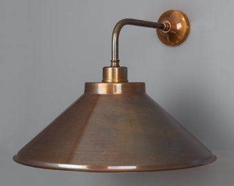 Rio Vintage Wall Light with Brass Cone Shade 15'' (38cm)