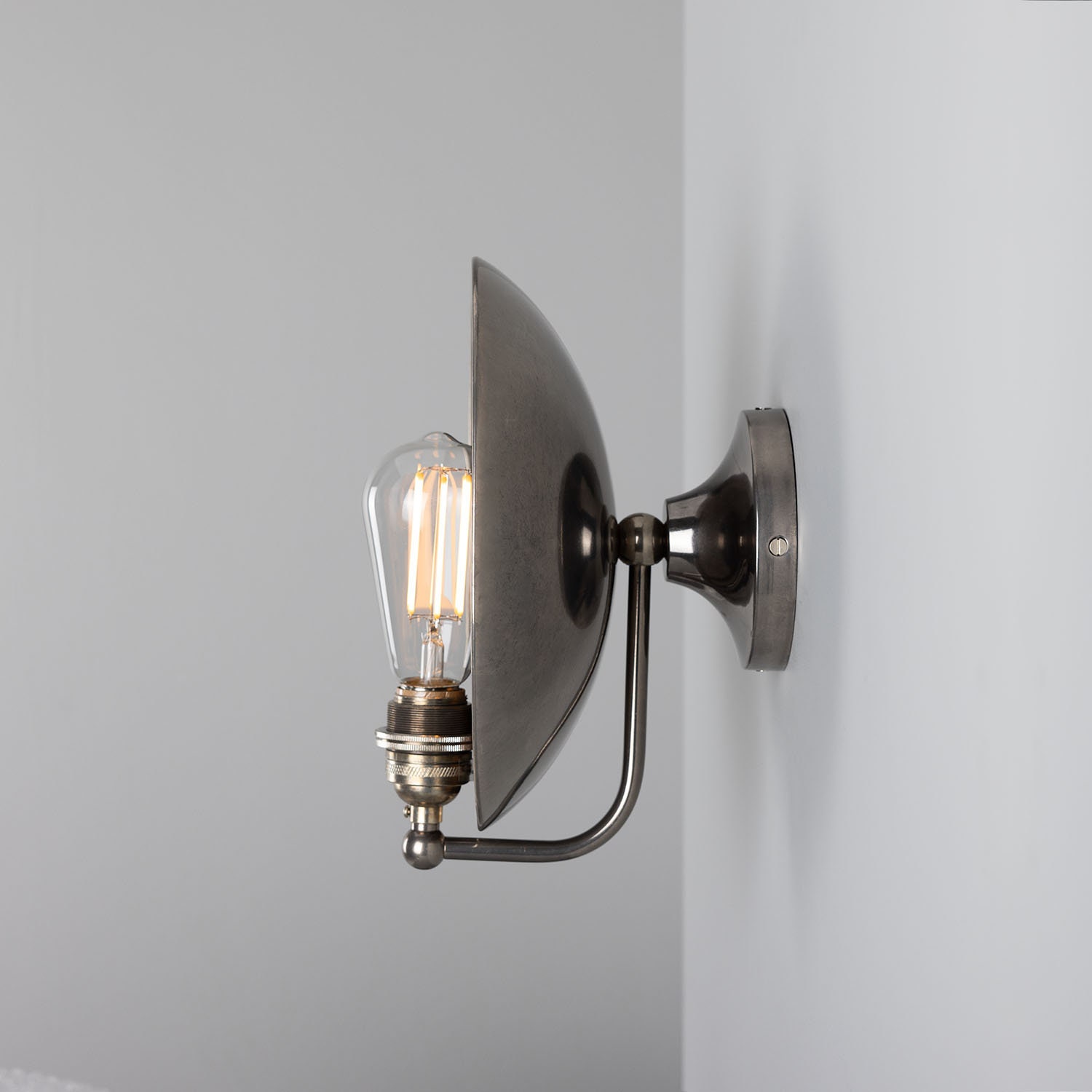 Chulainn Industrial Brass Dish Wall Light 9.8