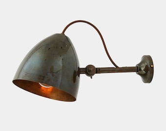 Quito Vintage Adjustable Brass Cone Wall Light