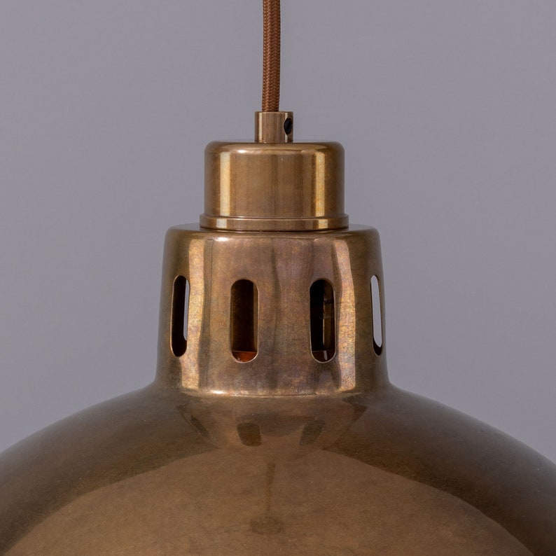 Paris Vintage Industrial Brass Pendant Light 11.8'' 30cm image 5