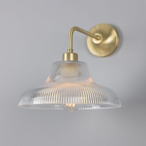 Mono Vintage Railway Glass Wall Light 11.8'' 30cm Satin Brass