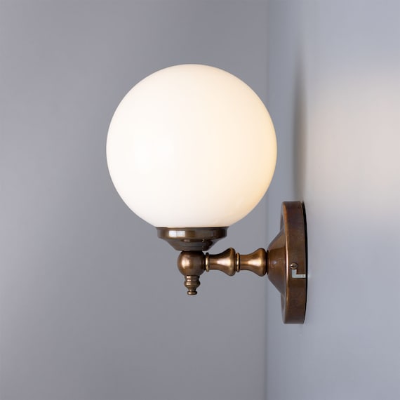 Cloghan Traditional Opal Glass Globe Wall Light Etsy Australia