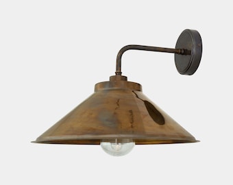 Nerissa Vintage Wall Light / Industrial Wall Sconce / Bathroom Brass Wall Light / 7 Color Finishes / 12.4x14.8x15.4" (31.5x37.5x39cm)