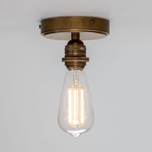 Bexter Vintage Ceiling Lighting / Industrial Brass Ceiling Light / Flush Ceiling Light / 7 Color Finishes / 3.3x3.9&quot; (8.5x10cm)