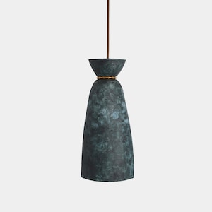 Pando Lampada a sospensione in ceramica organica 5,5&#39;&#39; (14 cm), Blue Earth