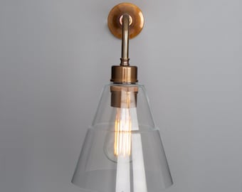 Lyx Clear Glass Cone Modern Wall Light