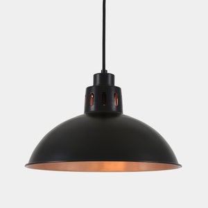 Bessemer Vintage Black and Copper Pendant Light 30cm image 1