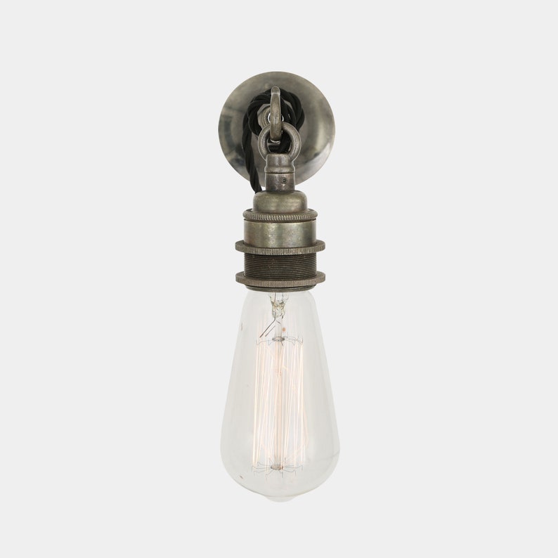 Rehau Industrial Bare Bulb Wall Light on Hook image 6