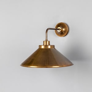 Rio Vintage Wall Sconce with Brass Cone Shade 15&#39;&#39; (38cm)