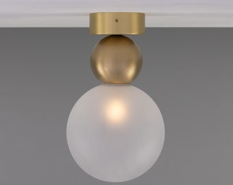 Helena Glass and Brass Ball Ceiling Light 6'' (15cm)