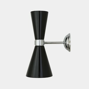 Cairo Mid-Century Double Cone Chrome Wall Sconce