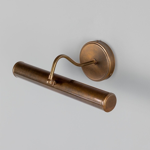 Lámpara de pared antigua de latón macizo para cuadros (14 pulgadas)