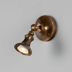 Accra Traditional Adjustable Brass Wall Spotlight