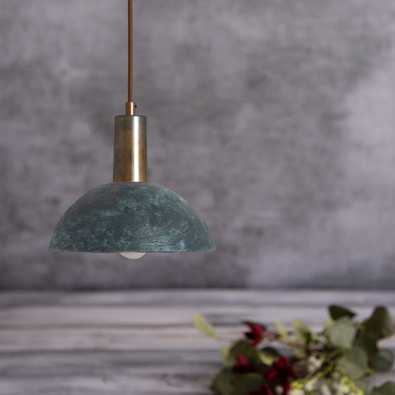 Kauri Organic Ceramic Dome Pendant Light 20cm Blue Earth Etsy