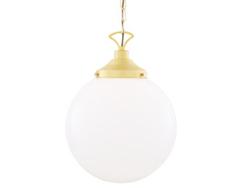 Yerevan Large Opal Glass Globe Pendant Light 35cm