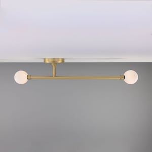 Gunning Double Globe Slim Bathroom Ceiling Light 28'' IP44