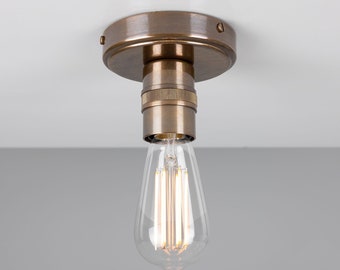 Bexter Vintage Ceiling Lighting / Industrial Brass Ceiling Light / Flush Ceiling Light / 7 Color Finishes / 3.3x3.9" (8.5x10cm)