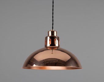 Berlin Vintage Copper Dome Pendant Light 30cm