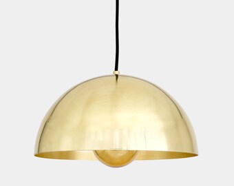 Maua Mid-Century Brass Dome Pendant Light 12'' IP20
