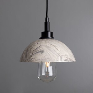 Kingii Marbled Ceramic Dome Bathroom Pendant Light 7.75&#39;&#39; (20cm) IP44