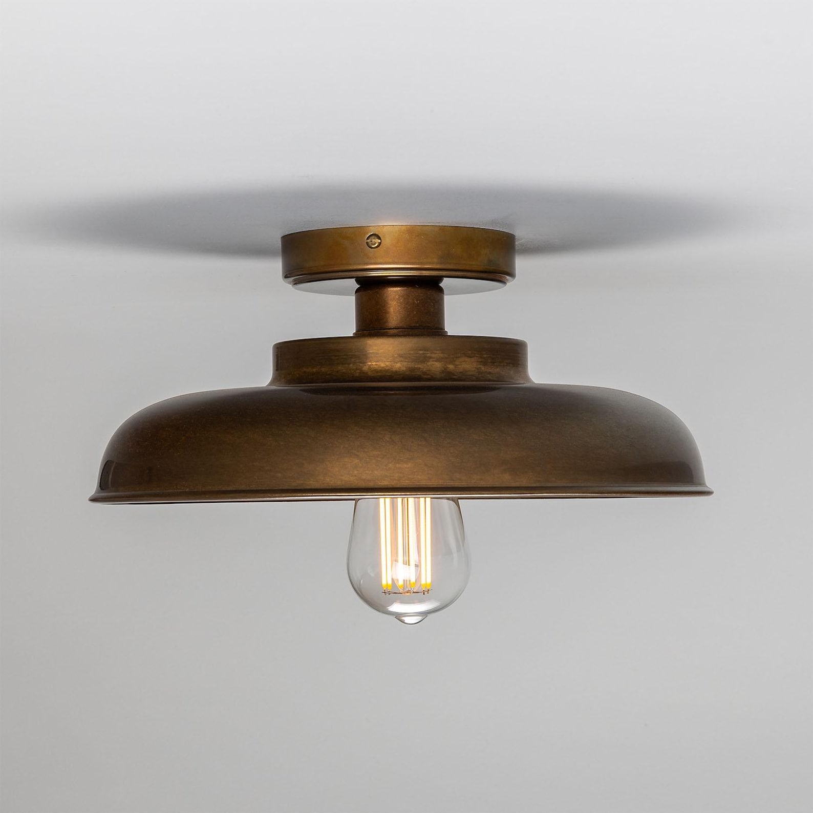 Solid Brass Industrial Ceiling Light, Vintage Factory Style - Etsy
