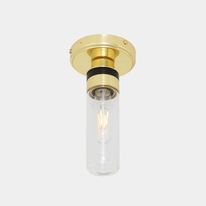 Tay Rippled Glass Flush Bathroom Ceiling Light IP65