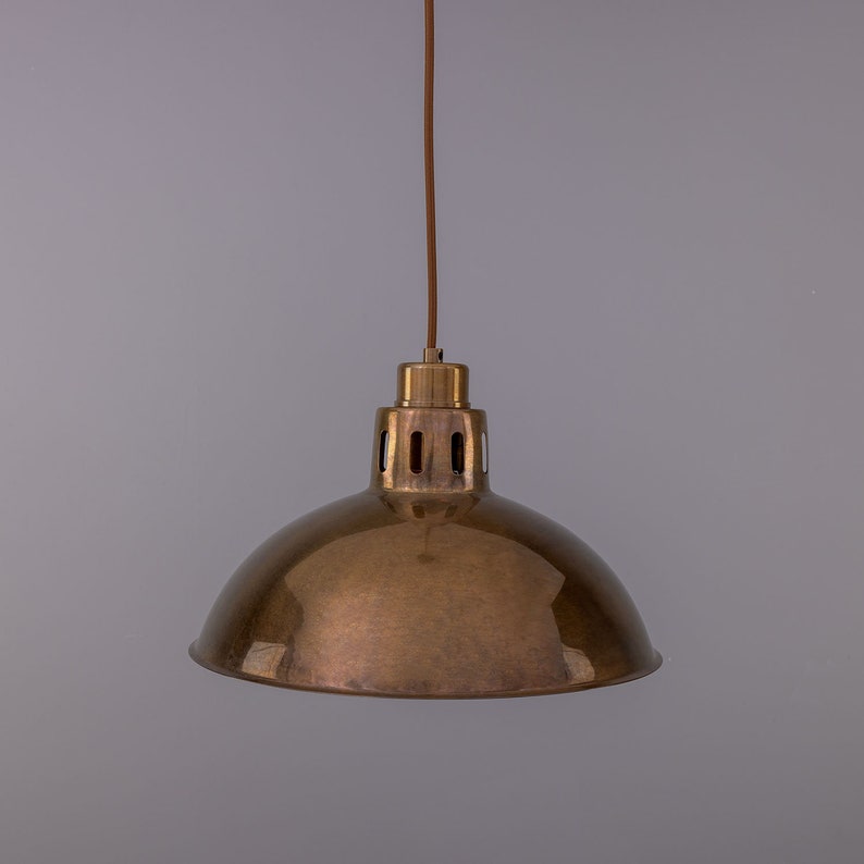 Paris Vintage Industrial Brass Pendant Light 11.8'' 30cm image 2