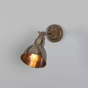 Baku Vintage Wall Light / Brass Wall Sconce / Industrial Wall Lamp / Adjustable / 4 Color Finishes / 10.6x5.9x15" (27x15x38cm)