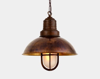 Tirana Deck Industrial Cage Pendant Light 30cm