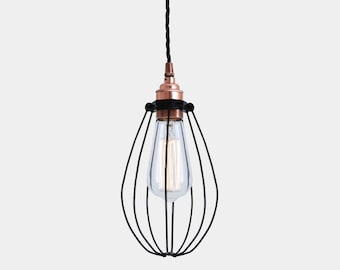 Abuja Industrial Cage Copper Pendant Light