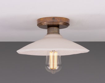 Pyrus Organic Ceramic Ceiling Light Matte White Striped 11" IP20