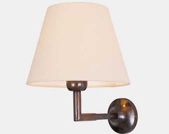 Kilkee Modern Brass Wall Light with Fabric Shade