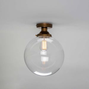Plafonnier Riad, globe en verre transparent, 11,8 po. (30 cm)
