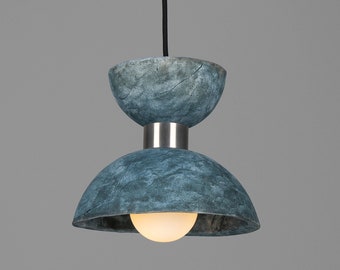 Nakaii Organic Ceramic Pendant Light 20cm, Blue Earth