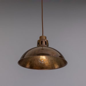 Paris Vintage Industrial Brass Pendant Light 11.8'' 30cm image 4